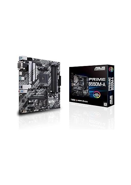 Prime B550M-A B550 Am4 Ddr4 4400 Hdmı Dvı VGA Çift M2 Usb3.2 Argb Matx Pcıe 4.0 Ecc Ram De