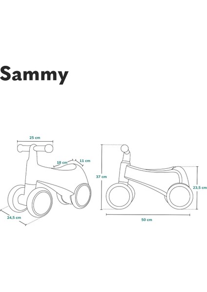Sammy Denge Bisikleti, 1-3 Yaş, 4 Tekerlekli, Pedalsız Bebek Yürüteç Bisikleti fiyatları
