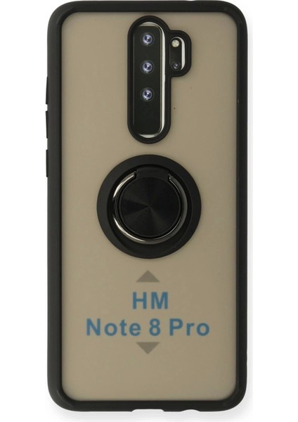 Xiaomi Redmi Note 8 Pro Kılıf Montreal Yüzüklü Silikon Kapak - Siyah