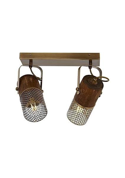 Avonni AR-60265-2EY Eskitme Kaplama Modern Avize E27 Metal Ahşap 32X25CM