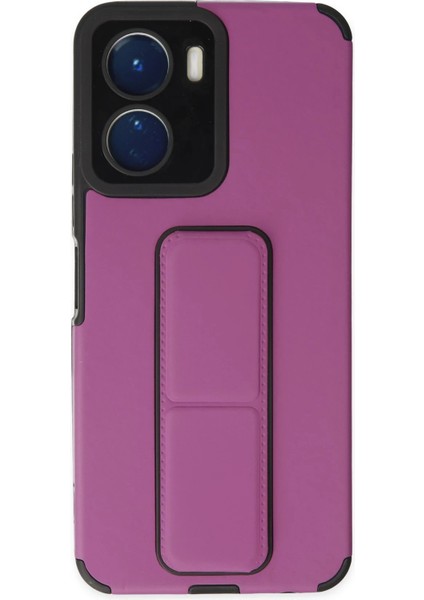Vivo Y16 Kılıf Mega Standlı Silikon - Mor - CRM4886-4322