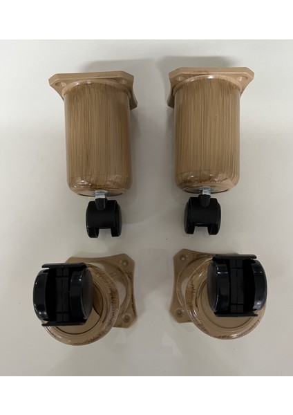 Tekerlekli Sihirli Sehpa Ayağı Lux Kalite 17 cm 4 Adet Bohem Ayak 360 Derece Dönebilen Açık Kahve fiyatları