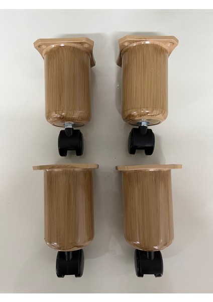 Tekerlekli Sihirli Sehpa Ayağı Lux Kalite 17 cm 4 Adet Bohem Ayak 360 Derece Dönebilen Açık Kahve