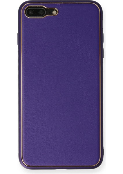 iPhone 7 Plus Kılıf Coco Deri Silikon Kapak - Mor - CRM5045-3972
