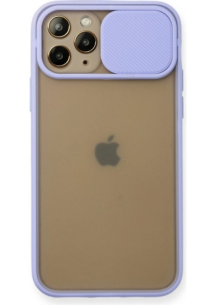 iPhone 11 Pro Kılıf Palm Buzlu Kamera Sürgülü Silikon - Lila - CRM6625-3613