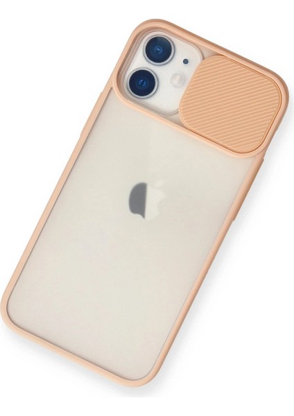 iPhone 11 Kılıf Palm Buzlu Kamera Sürgülü Silikon - Pembe - CRM3008-1603