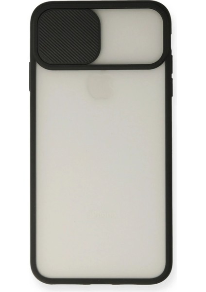 iPhone x Kılıf Palm Buzlu Kamera Sürgülü Silikon - Siyah - CRM1421-8005