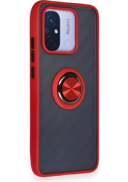 Xiaomi Redmi 12C Kılıf Montreal Yüzüklü Silikon Kapak - Kırmızı - CRM6493-9991