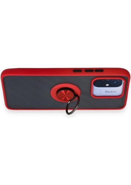 Xiaomi Redmi 12C Kılıf Montreal Yüzüklü Silikon Kapak - Kırmızı - CRM6493-9991