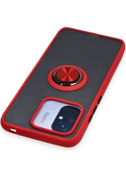 Xiaomi Redmi 12C Kılıf Montreal Yüzüklü Silikon Kapak - Kırmızı - CRM6493-9991