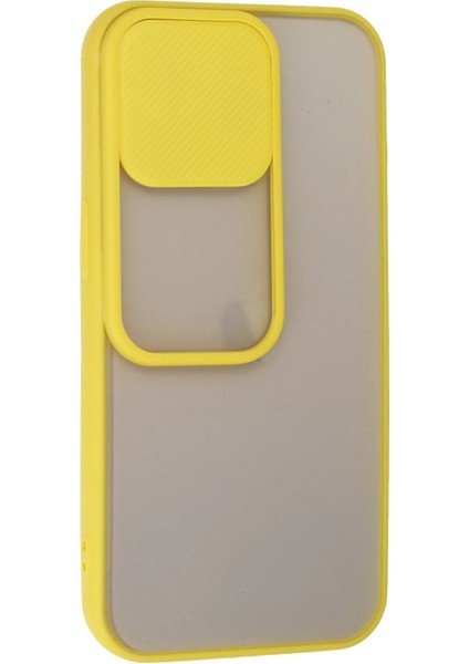 iPhone 13 Pro Kılıf Palm Buzlu Kamera Sürgülü Silikon - Sarı - CRM9913-6147