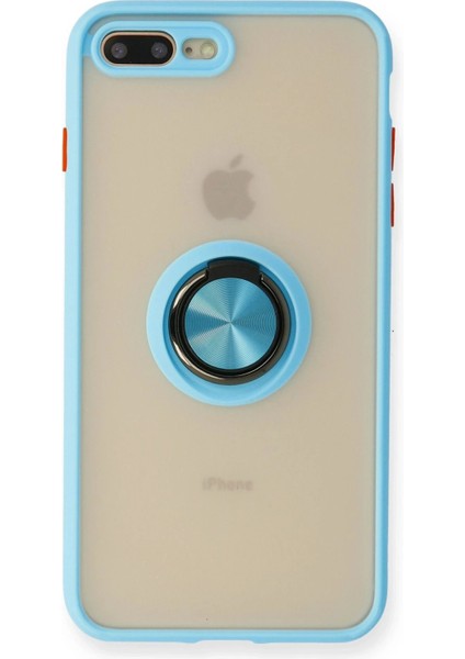 iPhone 7 Plus Kılıf Montreal Yüzüklü Silikon Kapak - Buz Mavi - CRM4886-1333