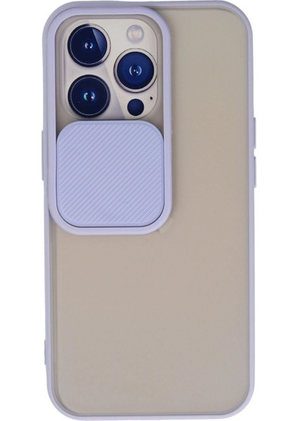 iPhone 13 Pro Kılıf Palm Buzlu Kamera Sürgülü Silikon - Lila - CRM5199-2270