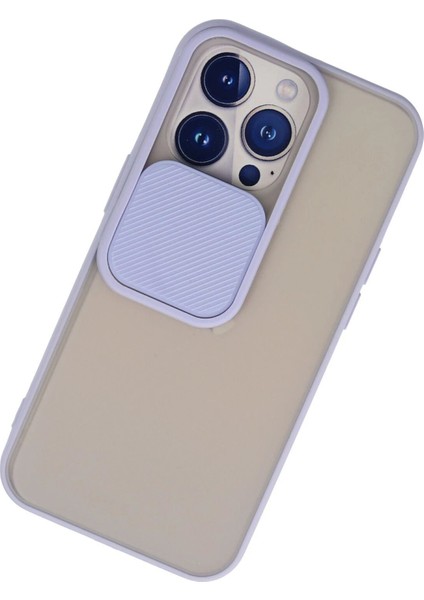 iPhone 13 Pro Kılıf Palm Buzlu Kamera Sürgülü Silikon - Lila - CRM5199-2270