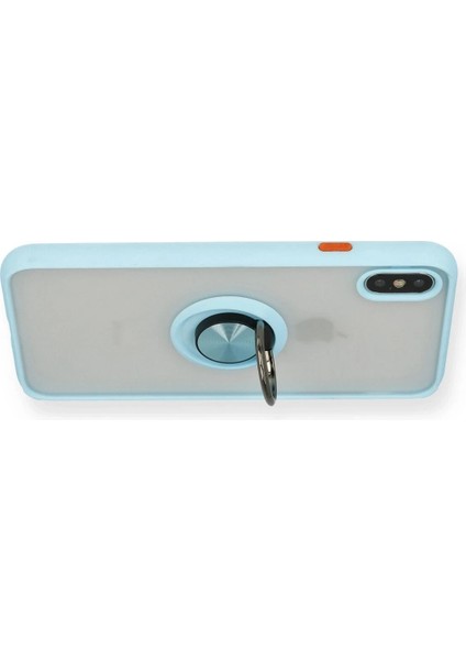 iPhone x Kılıf Montreal Yüzüklü Silikon Kapak - Buz Mavi - CRM9120-5005