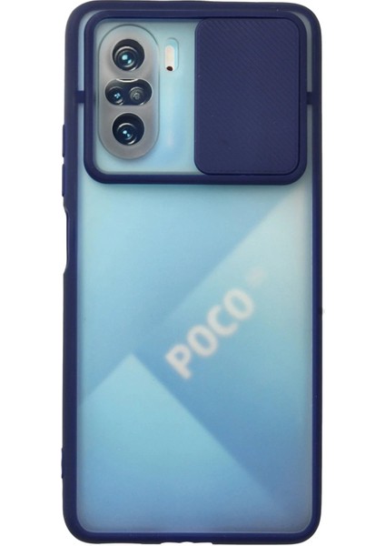 Xiaomi Poco F3 Kılıf Palm Buzlu Kamera Sürgülü Silikon - Lacivert - CRM9784-7775