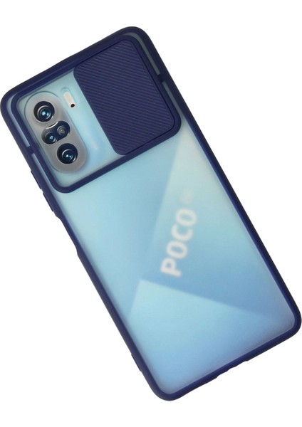 Xiaomi Poco F3 Kılıf Palm Buzlu Kamera Sürgülü Silikon - Lacivert - CRM9784-7775