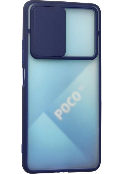 Xiaomi Poco F3 Kılıf Palm Buzlu Kamera Sürgülü Silikon - Lacivert - CRM9784-7775
