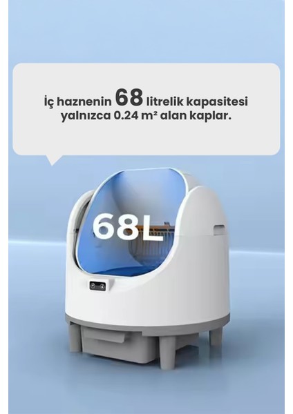 Akıllı Açık Kasa Otomatik Kedi Tuvaleti – Sessiz Motorlu, Koku Gidericili, Uv Sterilizasyonlu modelleri