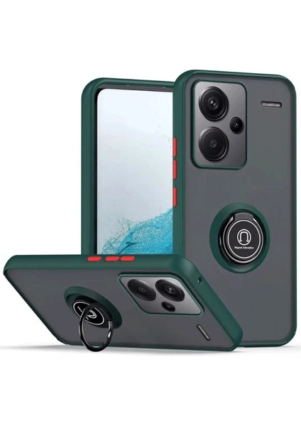 Xiaomi Redmi Note 13 Pro Plus Kılıf Montreal Yüzüklü Silikon Kapak - Yeşil - CRM8816-7943