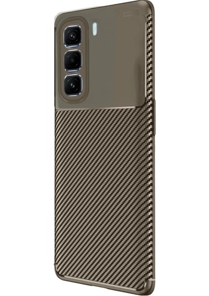 Infinix Hot 50 4g Kılıf Auto Focus Karbon Kapak - Kahverengi - CRM1885-5024 fiyatları