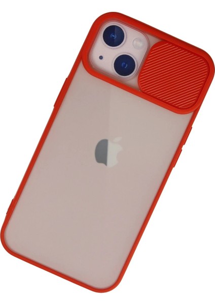 iPhone 13 Kılıf Palm Buzlu Kamera Sürgülü Silikon - Kırmızı - CRM8554-5953 modelleri