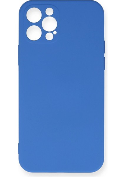 iPhone 12 Pro Max Kılıf Nano Içi Kadife Silikon - Mavi - CRM9552-1714