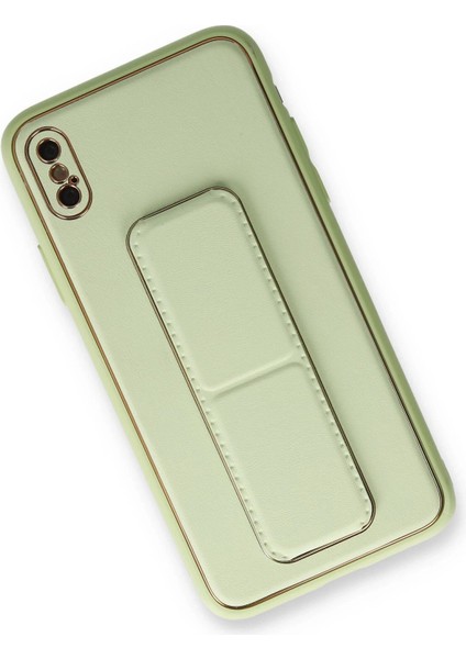 iPhone Xs Max Kılıf Coco Deri Standlı Kapak - Su Yeşili - CRM3909-4852