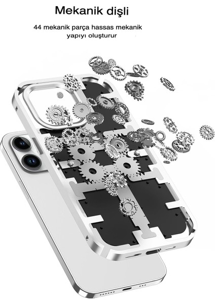 iPhone 14 Kılıf Mekanik Bumper Kapak - Derin Mor - CRM6596-8581