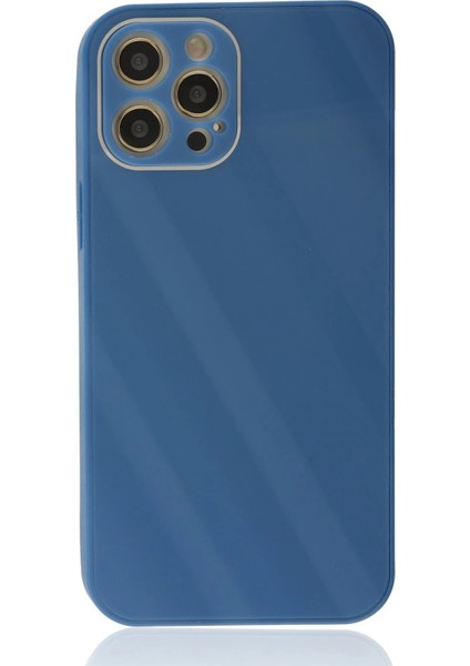 iPhone 12 Pro Max Kılıf Glass Kapak - Mavi - CRM4191-2555