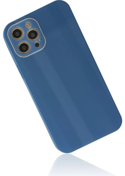 iPhone 12 Pro Max Kılıf Glass Kapak - Mavi - CRM4191-2555