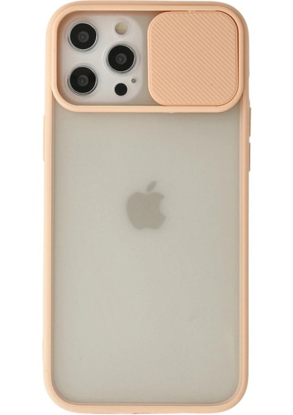 iPhone 12 Pro Max Kılıf Palm Buzlu Kamera Sürgülü Silikon - Pembe - CRM1418-2368