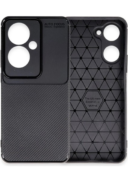 Oppo Reno 11F Kılıf Auto Focus Karbon Kapak - Siyah - CRM2036-8083