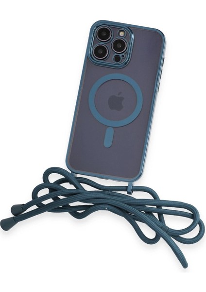 iPhone 13 Pro Max Kılıf Divo Lazer Askılı Magsafe Kapak - Sierra Blue - CRM4232-4364