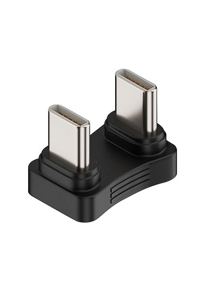 Lunatic 9849 Type C To Type C Erkek Erkek 180 Derece Dirsek Çevirici Dönüştürücü Adaptör 2’si 1 Ara