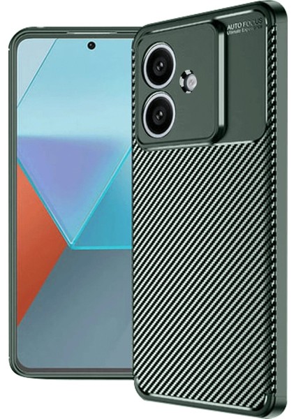 Oppo A3 Kılıf Auto Focus Karbon Kapak - Koyu Yeşil - CRM1810-8714