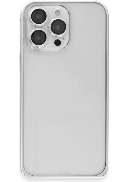 iPhone 15 Pro Max Metal Bumper Mat Kapak - Gümüş - CRM7196-8584