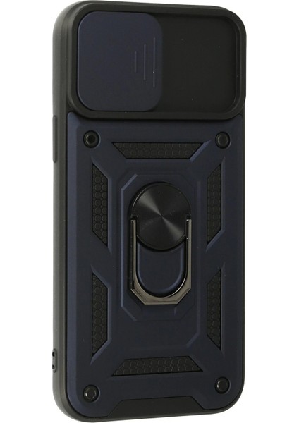 iPhone 13 Pro Max Kılıf Pars Lens Yüzüklü Silikon - Lacivert - CRM1766-6250