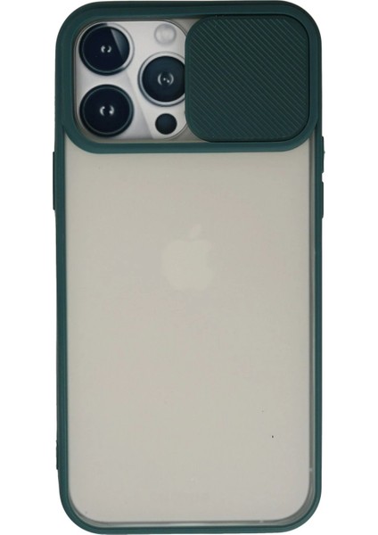 iPhone 13 Pro Max Kılıf Palm Buzlu Kamera Sürgülü Silikon - Yeşil - CRM4793-2545