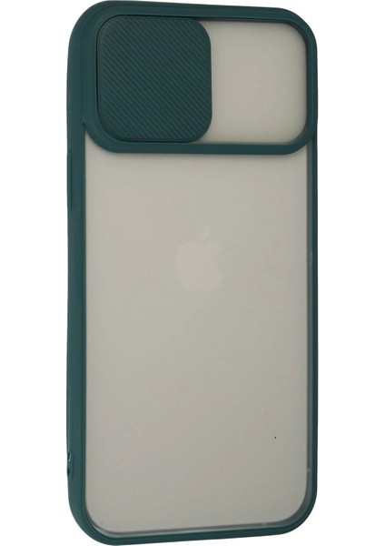 iPhone 13 Pro Max Kılıf Palm Buzlu Kamera Sürgülü Silikon - Yeşil - CRM4793-2545