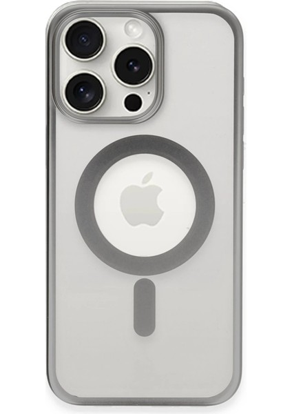 iPhone 15 Pro Max Kılıf Erozi Magsafe Kapak - Gümüş - CRM6307-8746