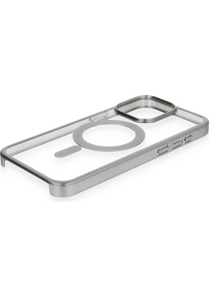 iPhone 15 Pro Max Kılıf Erozi Magsafe Kapak - Gümüş - CRM6307-8746