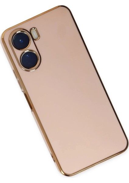Vivo Y16 Kılıf Volet Silikon - Pembe - CRM6755-5386