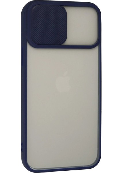 iPhone 13 Pro Max Kılıf Palm Buzlu Kamera Sürgülü Silikon - Lacivert - CRM3666-5491