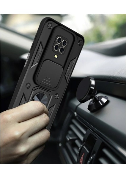 Xiaomi Redmi Note 9 Pro Kılıf Pars Lens Yüzüklü Silikon - Lacivert - CRM1942-3195
