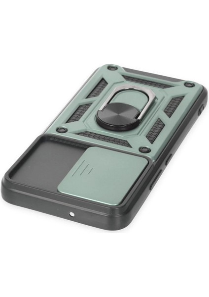 Samsung Galaxy S23 Fe Kılıf Pars Lens Yüzüklü Silikon - Yeşil - CRM1924-1095