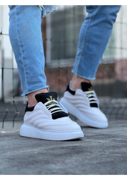 094 Beyaz Siyah Erkek Casual Ayakkabı