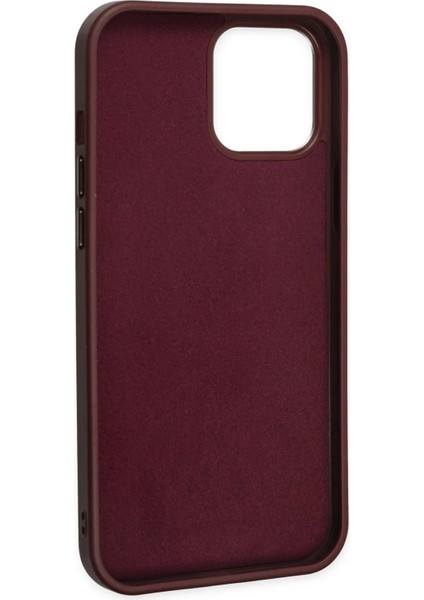 iPhone 12 Pro Max Kılıf Asya Deri Silikon - Mürdüm - CRM2891-4547