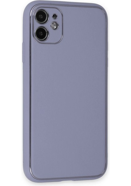 iPhone 12 Kılıf Coco Deri Silikon Kapak - Açık Lila - CRM4543-3486 fiyatları