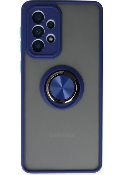 Samsung Galaxy A33 5g Kılıf Montreal Yüzüklü Silikon Kapak - Lacivert - CRM5161-3660